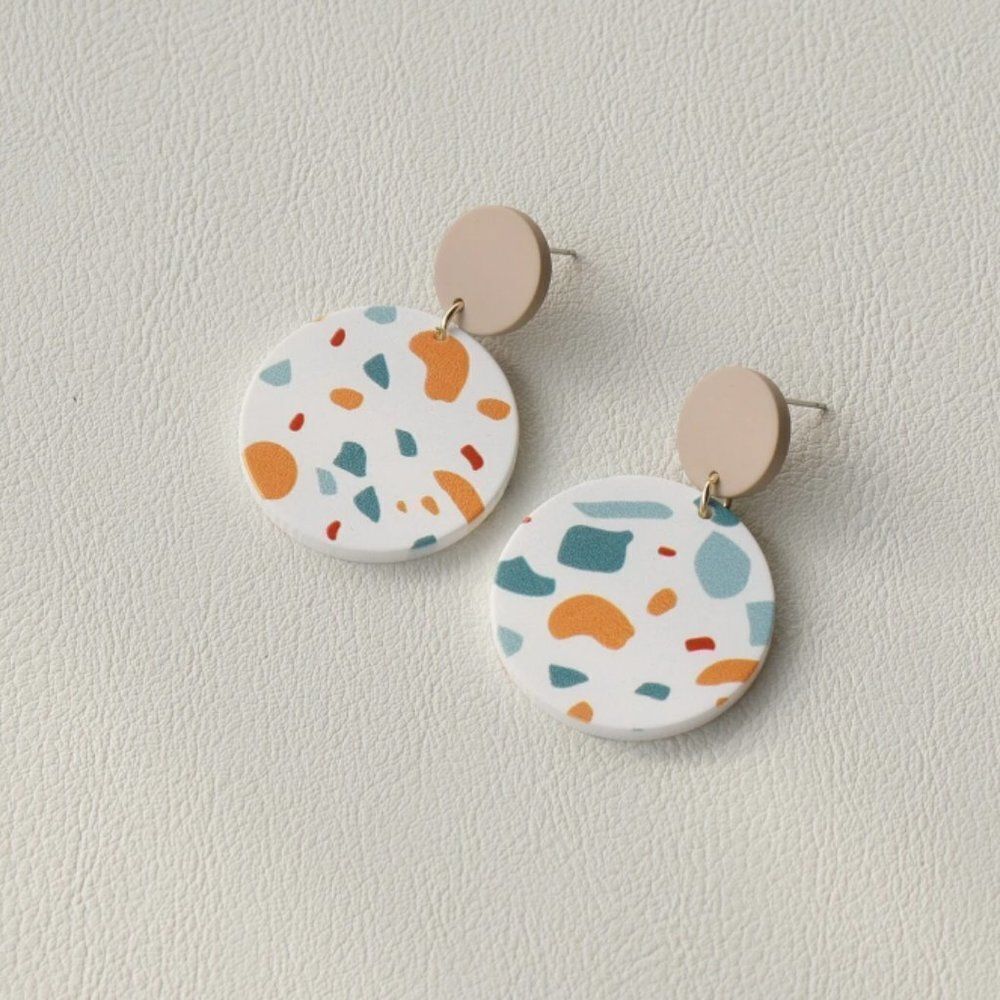5/$25 Multi Color Geometric Statement Earrings